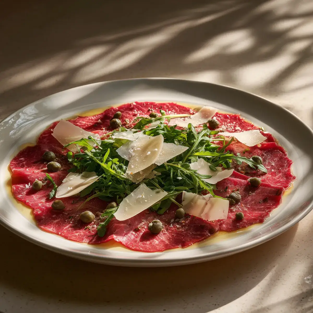 Beef carpaccio with rocket