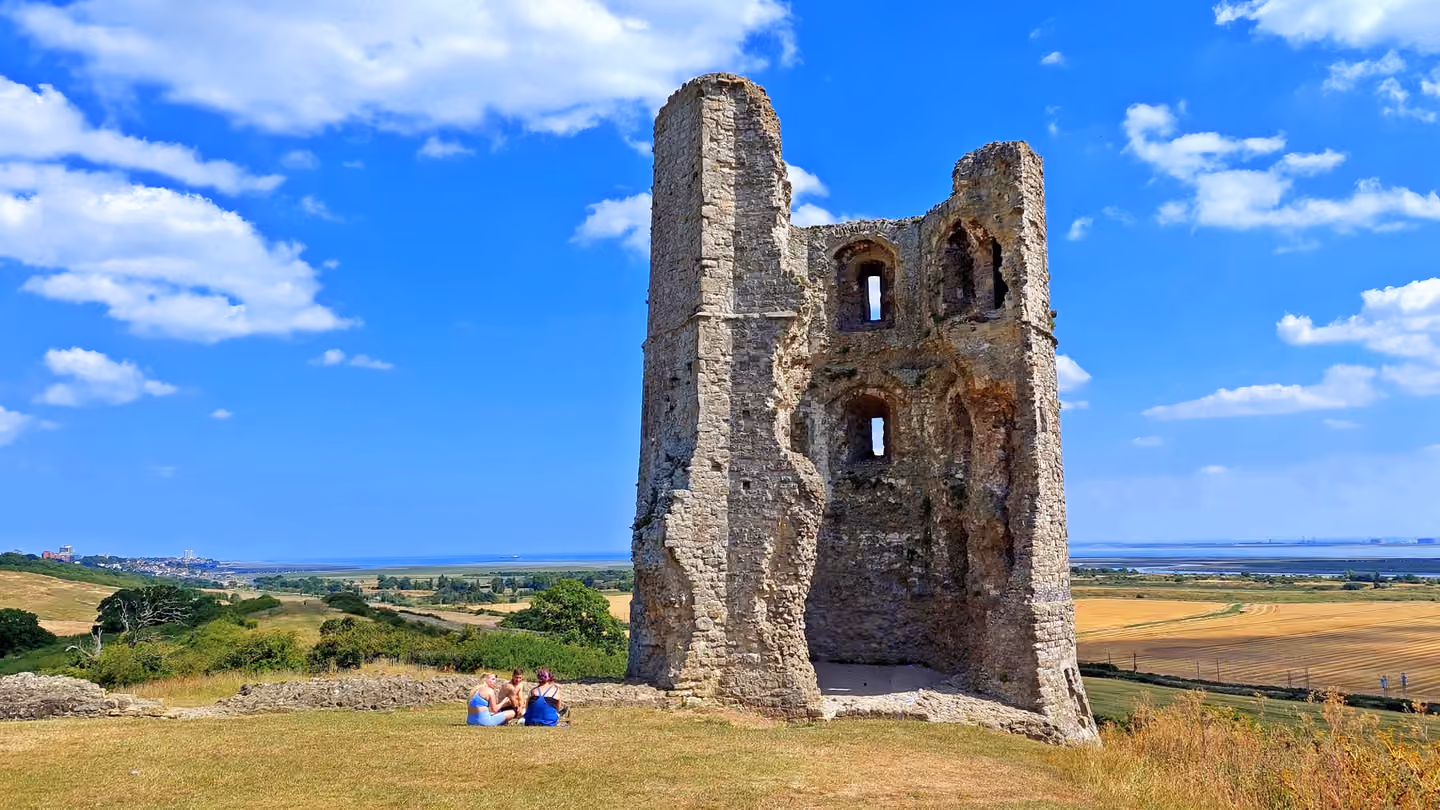 Hadleigh Castle above the Thames estuary