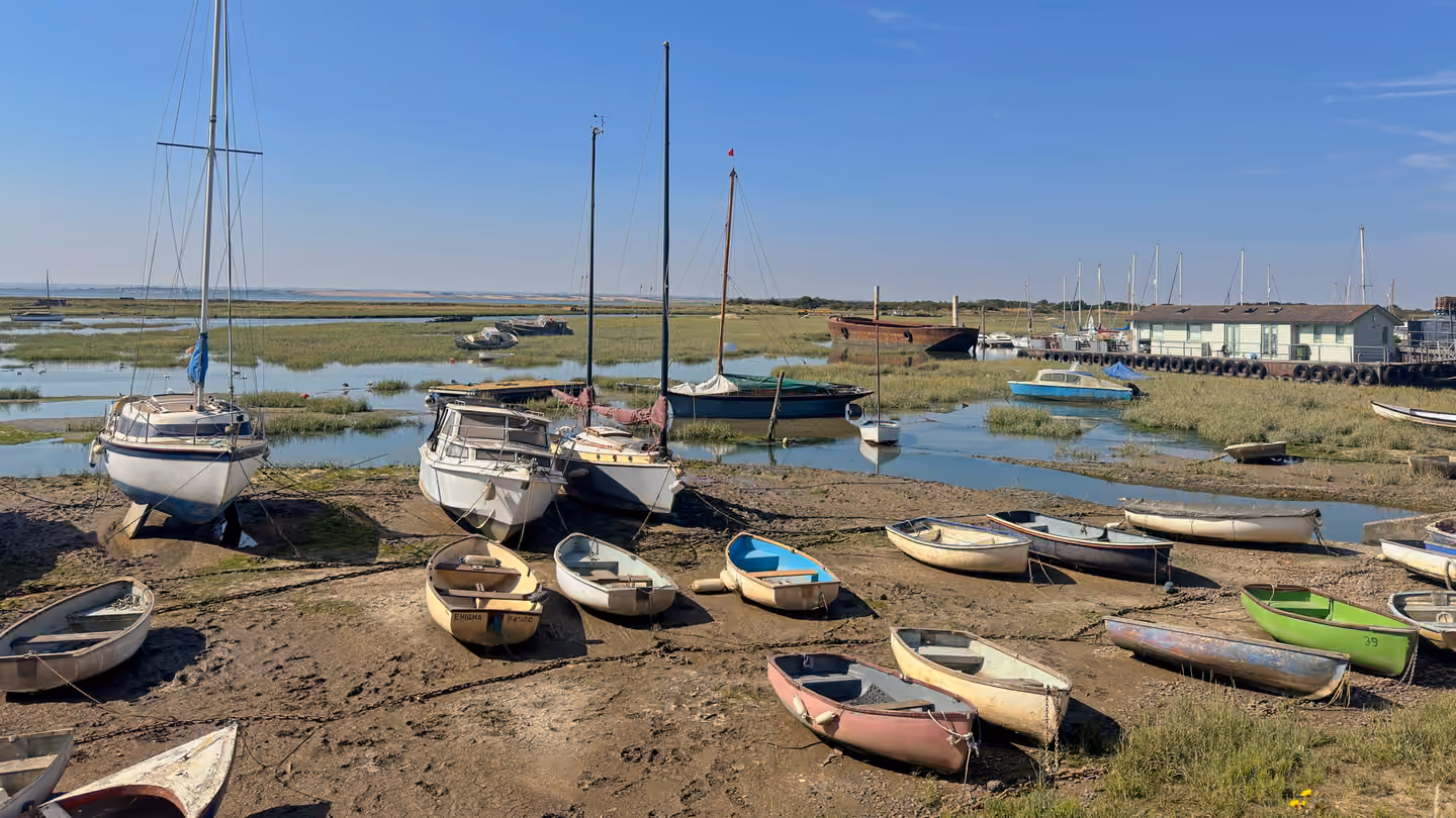 Boats moored at Leigh-on-Sea