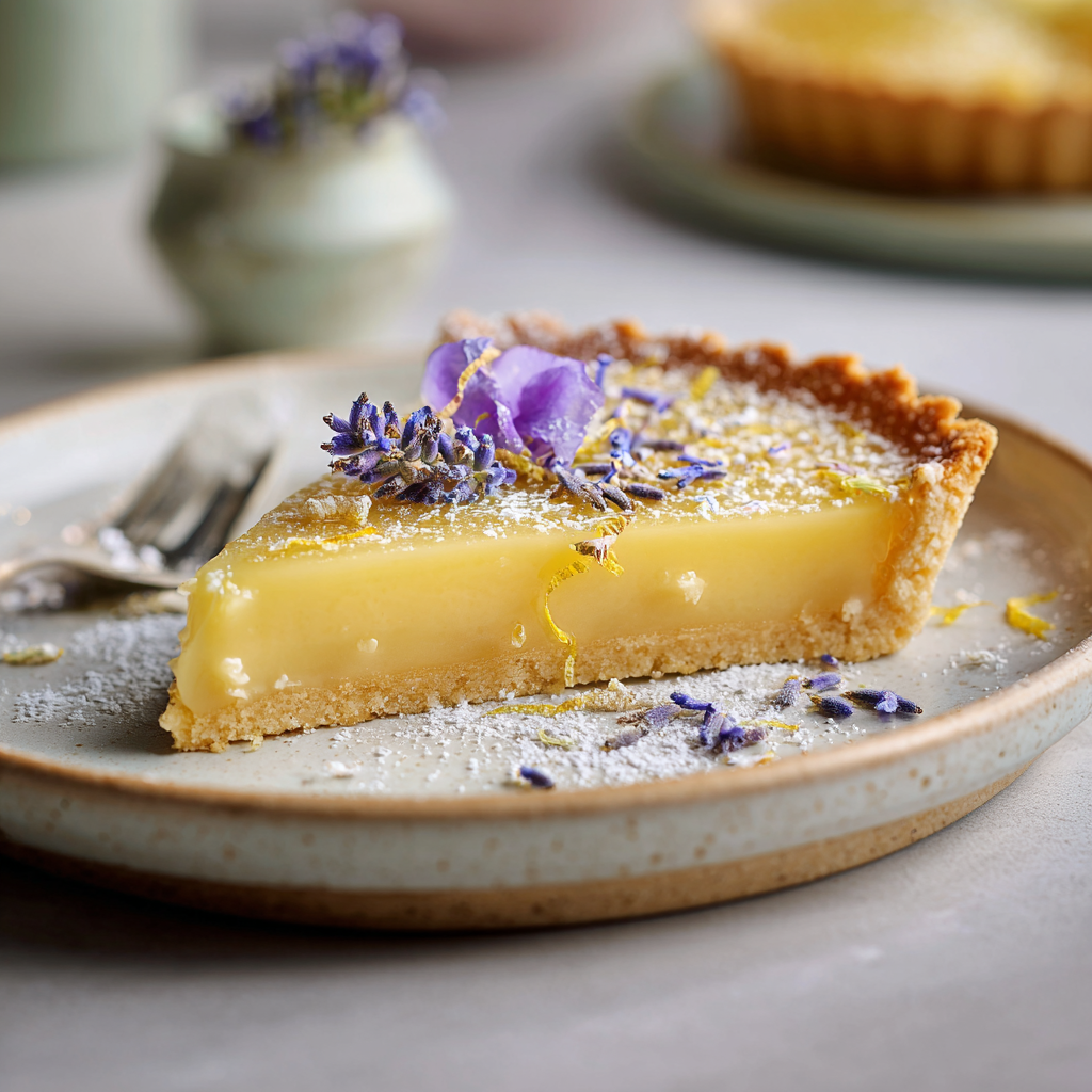 Lemon tart with lavender
