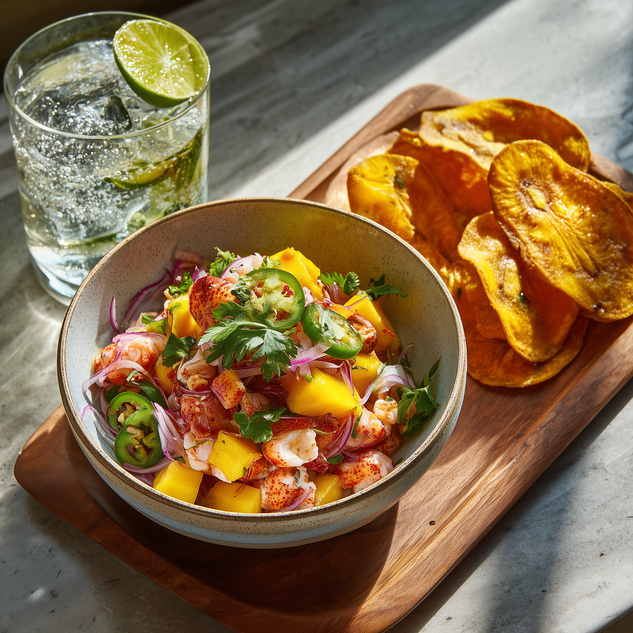 Prawn and mango ceviche