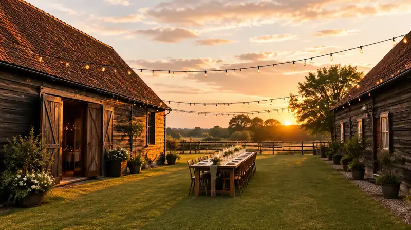 Illustration of a barns, not Alpheton Hall Barns