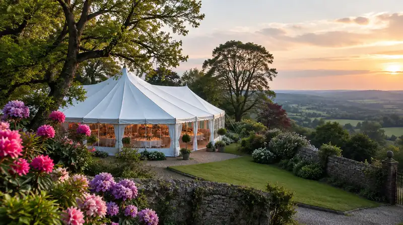 Illustration of a marquee estate, not Riverhill Himalayan Gardens
