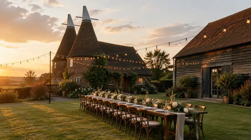 Illustration of a oast house, not Shires Oast